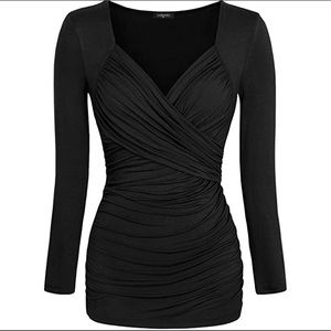 Laksmi small black long-sleeve top